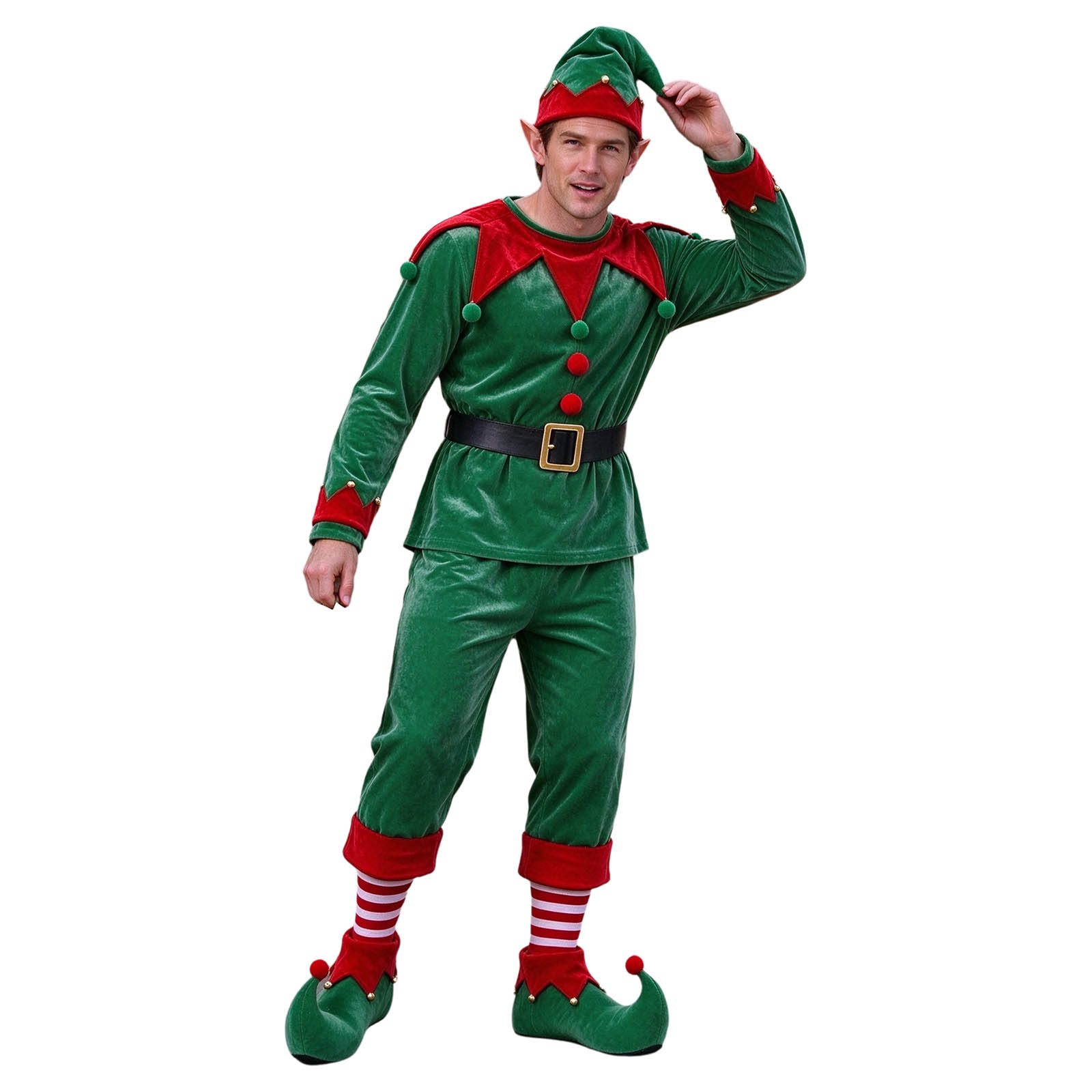 Unisex Xmas Velvet Elf Outfit  - Women Shoes Xxl review and price