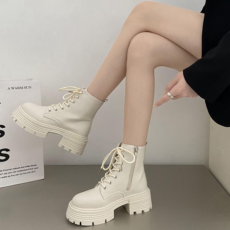 British style white thick sole - Sock Boot Women review and price