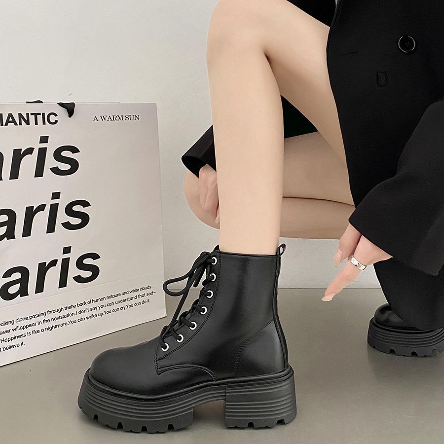 British style white thick sole - Sock Boot Women review and price