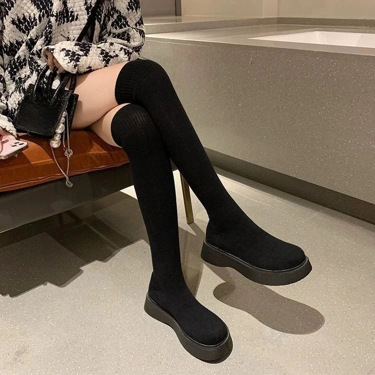 Women's Thick Sole Knee-High E - Sock Boot Women review and price