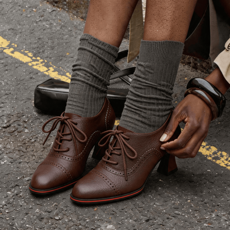 Women’s Faux Leather Brogue Ox - Oxford Lace Up Women review and price